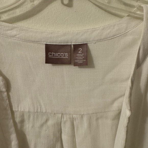 Women’s Chico white bun down blouse size 2 - Picture 3 of 4